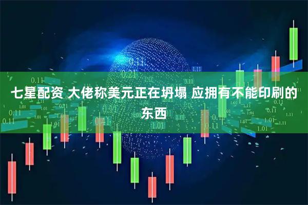 七星配资 大佬称美元正在坍塌 应拥有不能印刷的东西