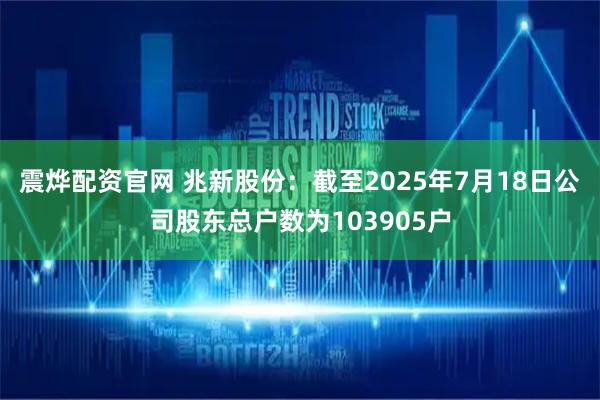震烨配资官网 兆新股份：截至2025年7月18日公司股东总户数为103905户