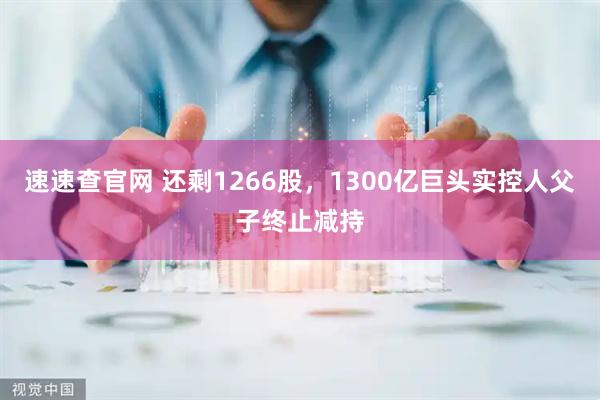 速速查官网 还剩1266股,1300亿巨头实控人父子终止减持