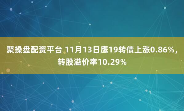 聚操盘配资平台 11月13日鹰19转债上涨0.86%,转股溢价率10.29%