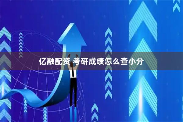 亿融配资 考研成绩怎么查小分